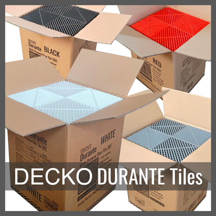 Wholesale: Box of 30 DECKO DURANTE Garage Tiles - Select Colour - FOB Qingdao, MOQ is 1 pallet = 24 boxes (Price/Box)