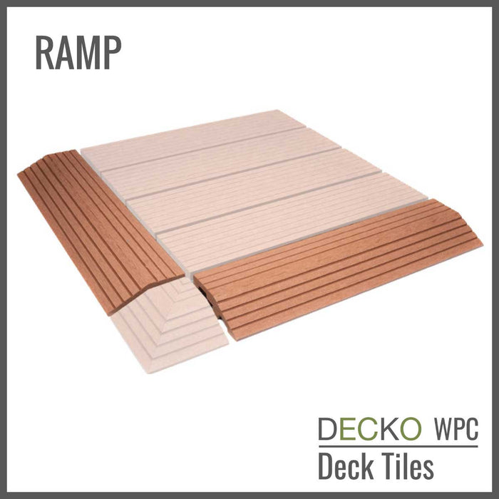 Wholesale: Box of 50 Ramp Edges for DECKO WPC Premium Tiles - Select Colour - Add-on only to full pallet orders (Price/Box)