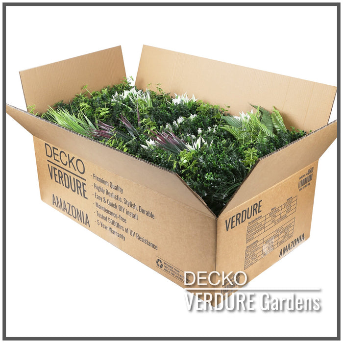 Wholesale: Box of 5 DECKO VERDURE 1000mm x 1000mm Green Wall Panels - AMAZONIA - FOB Shanghai. MOQ 10 Boxes = 1 Pallet (Price/Box)