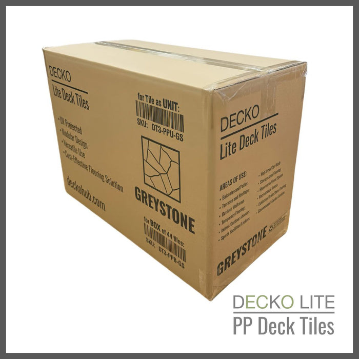 Wholesale: Box of 44 DECKO Lite PP Deck Tiles - Choose  - FOB Shanghai, MOQ is 24 boxes = 1 pallet (Price/Box)
