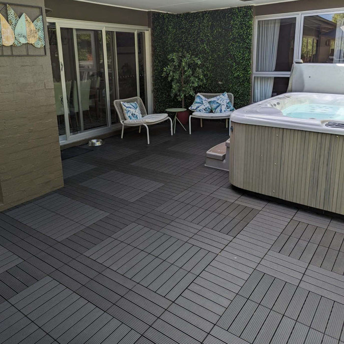 Wholesale: Box of 11 DECKO Premium WPC Tiles - Select Colour - FOB Shanghai, MOQ is 1 pallet = 84 boxes (Price/Box)