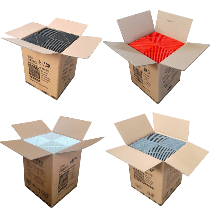Wholesale: Box of 30 DECKO DURANTE Garage Tiles - Select Colour - FOB Qingdao, MOQ is 1 pallet = 24 boxes (Price/Box)