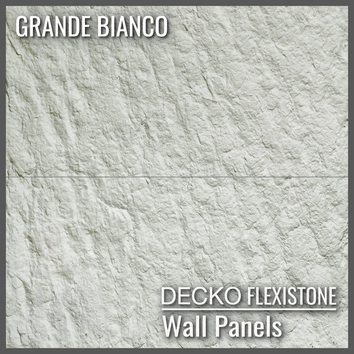 DECKO Flexistone Wall Panels - GRANDE BIANCA - Box of 5 panels 1200x600mm