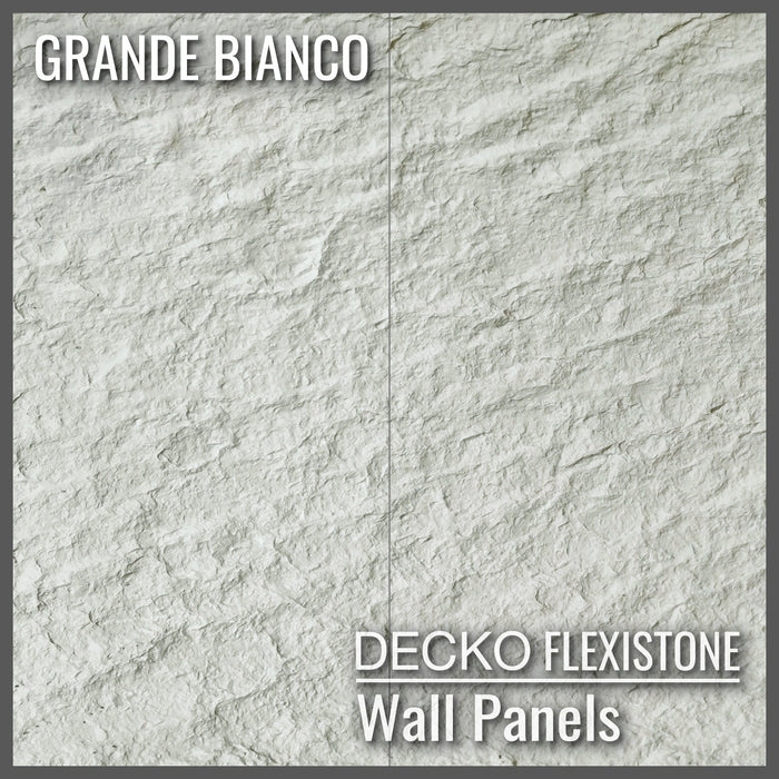 DECKO Flexistone Wall Panels - GRANDE BIANCA - Box of 5 panels 1200x600mm
