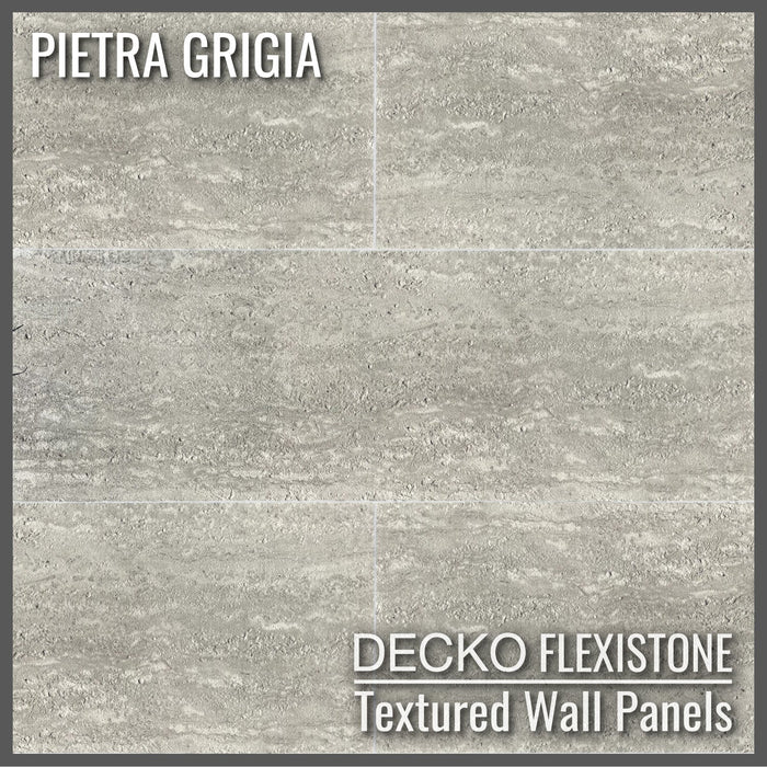 DECKO Flexistone Wall Panels - PIETRA GRIGIA - Box of 16 900x300mm Panels