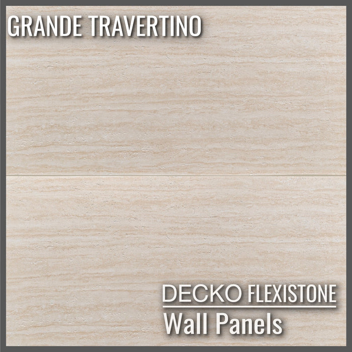DECKO Flexistone Wall Panels - TRAVERTINO: Choose Size - Boxes of flexible stone panels