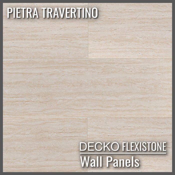 DECKO Flexistone Wall Panels - TRAVERTINO: Choose Size - Boxes of flexible stone panels