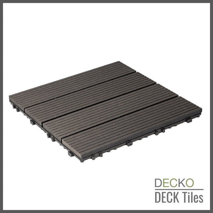 Wholesale: Box of 11 DECKO Premium WPC Tiles - Select Colour - FOB Shanghai, MOQ is 1 pallet = 84 boxes (Price/Box)