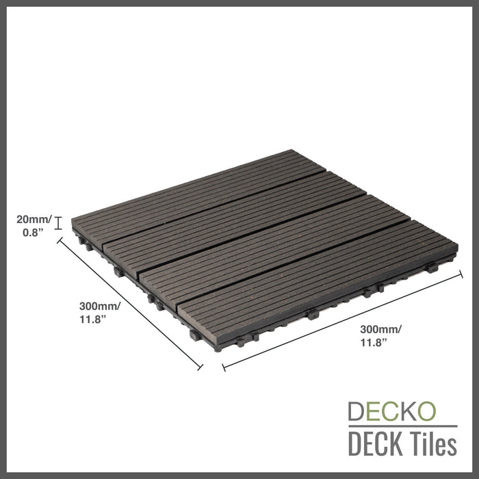 Wholesale: Box of 11 DECKO Premium WPC Tiles - Select Colour - FOB Shanghai, MOQ is 1 pallet = 84 boxes (Price/Box)