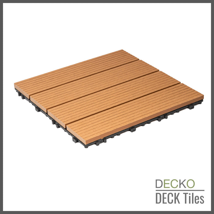 Wholesale: Box of 11 DECKO Premium WPC Tiles - Select Colour - FOB Shanghai, MOQ is 1 pallet = 84 boxes (Price/Box)