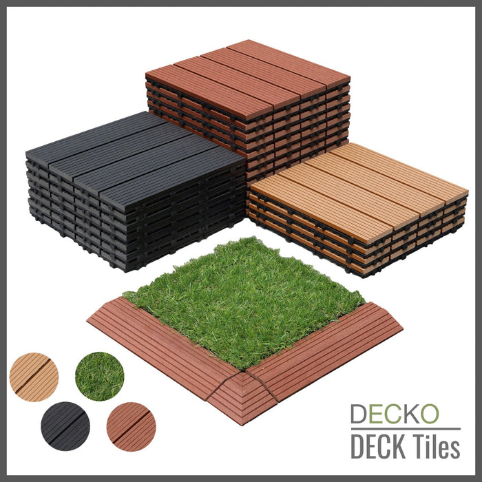 Wholesale: Box of 11 DECKO Premium WPC Tiles - Select Colour - FOB Shanghai, MOQ is 1 pallet = 84 boxes (Price/Box)