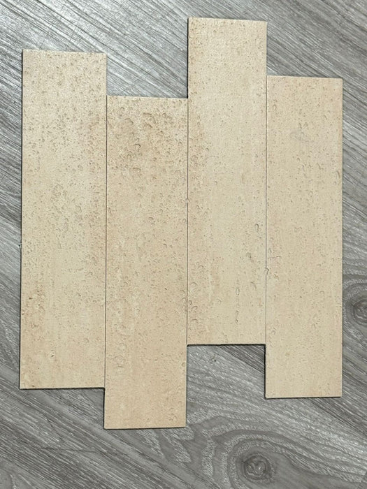 DECKO Flexistone Wall Panels - BRICO TRAVERTINO - Box of 12 Interlocking Peel-and-Stick Panels