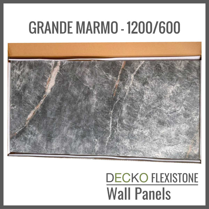 DECKO Flexistone Wall Panels - GRANDE MARMO - Box of 5 1200x600mm Panels