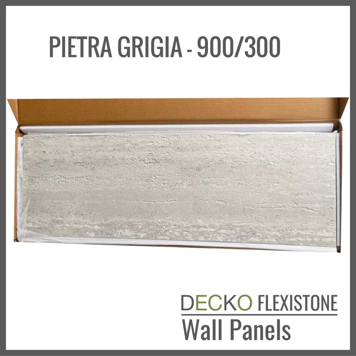 DECKO Flexistone Wall Panels - PIETRA GRIGIA - Box of 16 900x300mm Panels