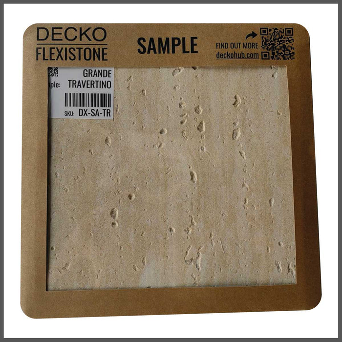 DECKO Flexistone Wall Panels - TRAVERTINO: Choose Size - Boxes of flexible stone panels