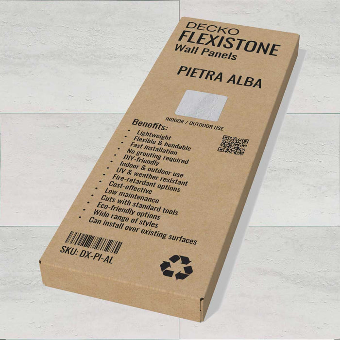 DECKO Flexistone Wall Panels - PIETRA ALBA - Box of 16 Panels 900x300mm