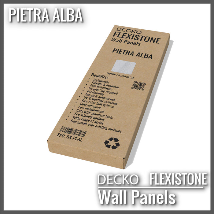 DECKO Flexistone Wall Panels - PIETRA ALBA - Box of 16 Panels 900x300mm