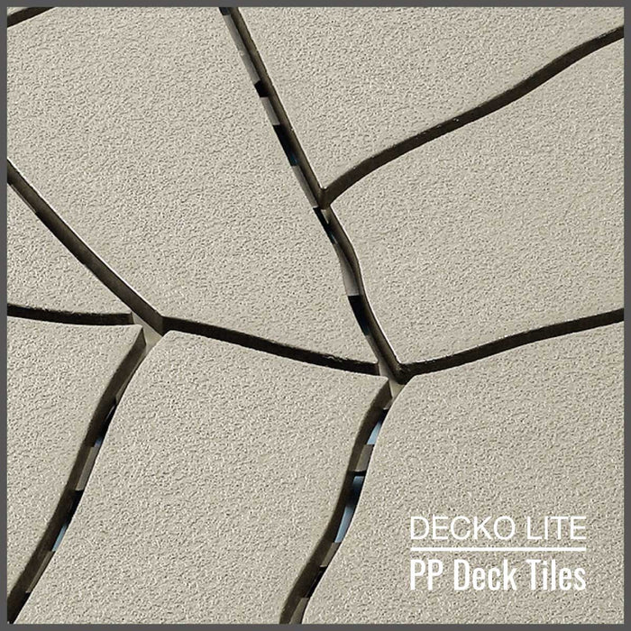 DECKO Lite PP Deck Tiles - BEIGESTONE - 304x304mm - Premium, 100% Recycled Polypropylene (Price/Tile)