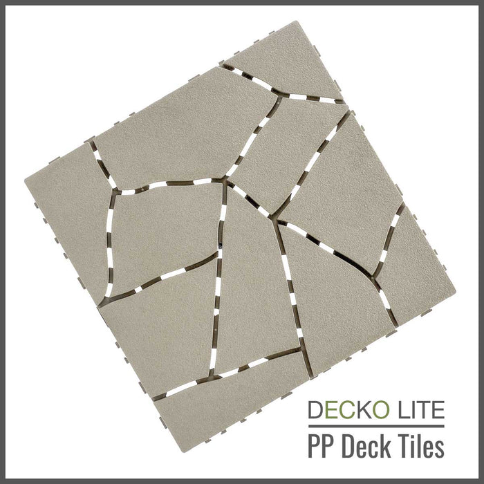 Wholesale: Box of 44 DECKO Lite PP Deck Tiles - GREY or BEIGE-STONE (304x304mm) - FOB Shanghai, MOQ is 24 boxes = 1 pallet (Price/Box)