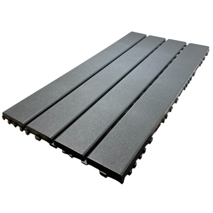 Wholesale: Box of 22 DECKO Lite PP Deck Tiles - GREY or BEIGE-SLAT type (608x304mm) - FOB Shanghai, MOQ is 24 boxes = 1 pallet (Price/Box)