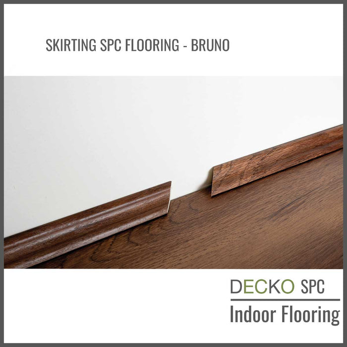 Wholesale: Box of 25 Skirting Pieces matching DECKOO SPC Flooring - Choose Color - Add-on only to full pallet orders (Price/Box)
