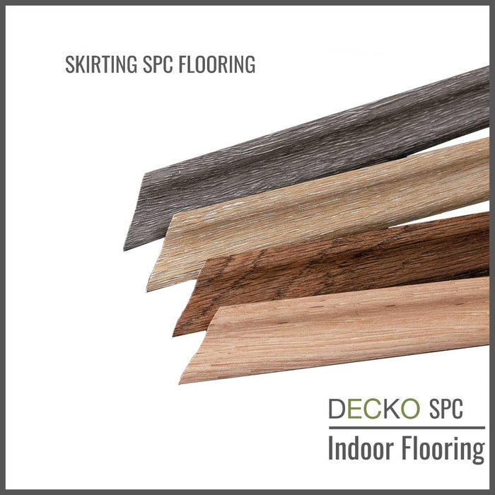 Wholesale: Box of 25 Skirting Pieces matching DECKOO SPC Flooring - Choose Color - Add-on only to full pallet orders (Price/Box)