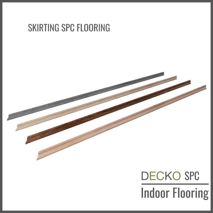 Wholesale: Box of 25 Skirting Pieces matching DECKOO SPC Flooring - Choose Color - Add-on only to full pallet orders (Price/Box)