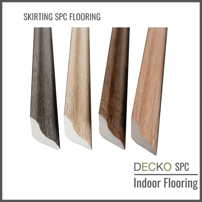 Wholesale: Box of 25 Skirting Pieces matching DECKOO SPC Flooring - Choose Color - Add-on only to full pallet orders (Price/Box)
