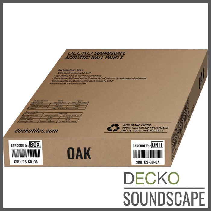 Wholesale: DECKO SOUNDSCAPE Acoustic Wall Panels - Choose Colour & Size - FOB Qingdao, MOQ = 1 Pallet, Price/Box