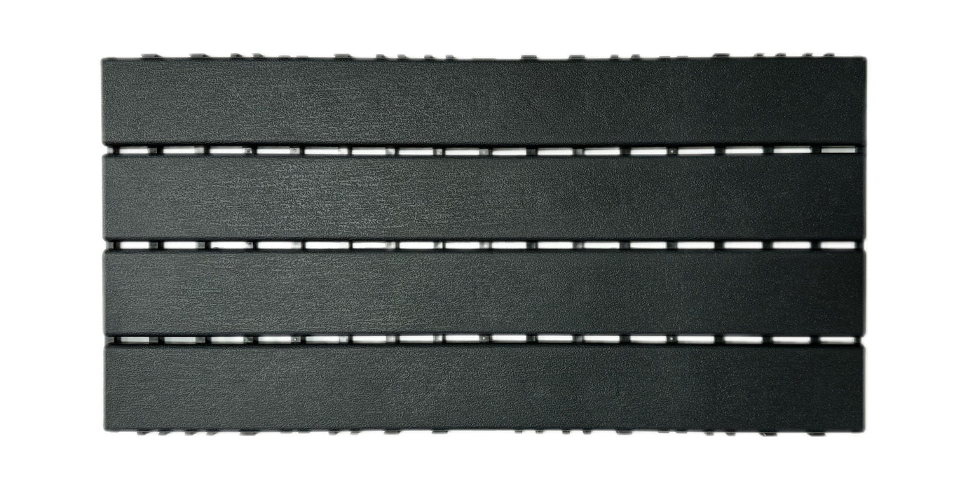 DECKO Lite PP Deck Tiles - GREYSLAT - 608x304mm - Premium, 100% Recycled Polypropylene (Price/Tile)